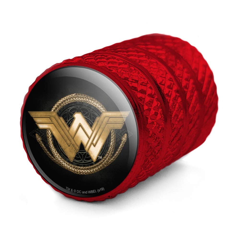 Wonder Woman Movie Golden Lasso Logo Aluminum Valve Stem Caps for Car Wheels - DC Comics Superhero Accessories for Tire Rim Decoration & Customization | Perfect for Car Enthusiasts, Comic Fans & Gift Giving