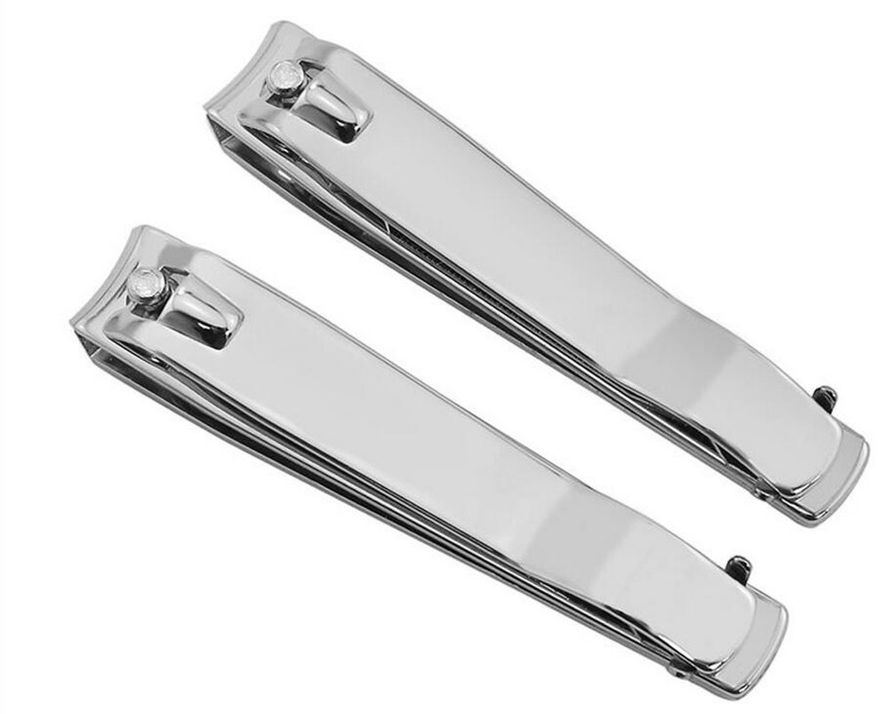 Premium Elandy 2-Pack Stainless Steel Nail Clippers Set with Nail File - Professional Fingernail & Toenail Cutter for Thick Nails, Ingrown Toenail Trimmer, Manicure & Pedicure Tools (Silver) - Perfect for Home, Travel & Salon Use