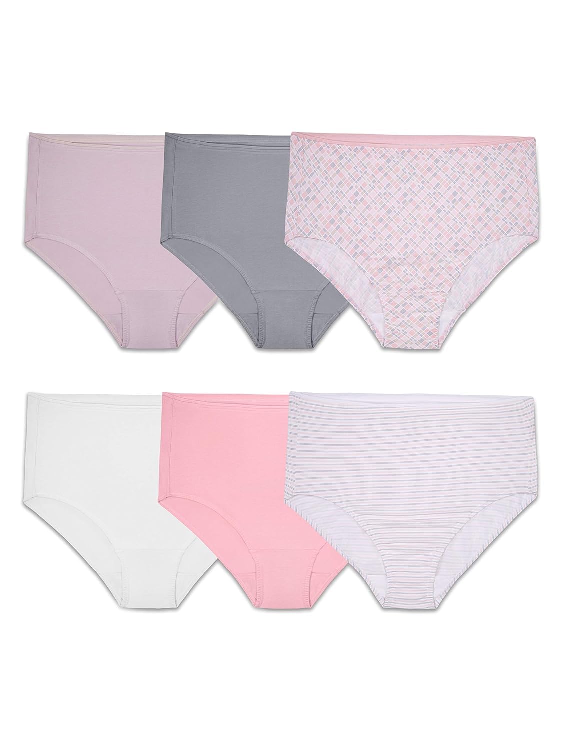 Fruit of the Loom Women's Cotton Stretch Underwear - Soft Breathable Panties for Everyday Comfort (Regular & Plus Size) | Perfect for Work, Sleep & Lounge Wear