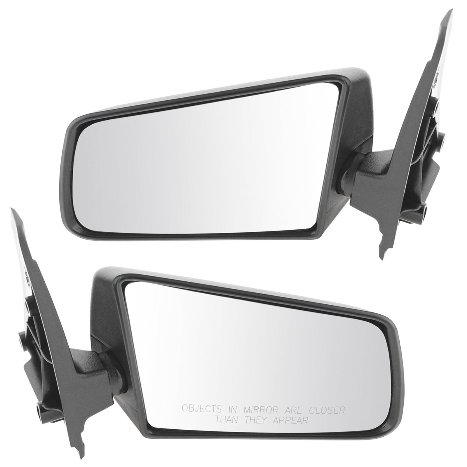 3x5 Black Manual Side Mirrors Pair Set of 2 (LH & RH) for Chevy S-15 Jimmy Blazer Pickup Truck - Durable Replacement for Improved Visibility & Safety While Driving