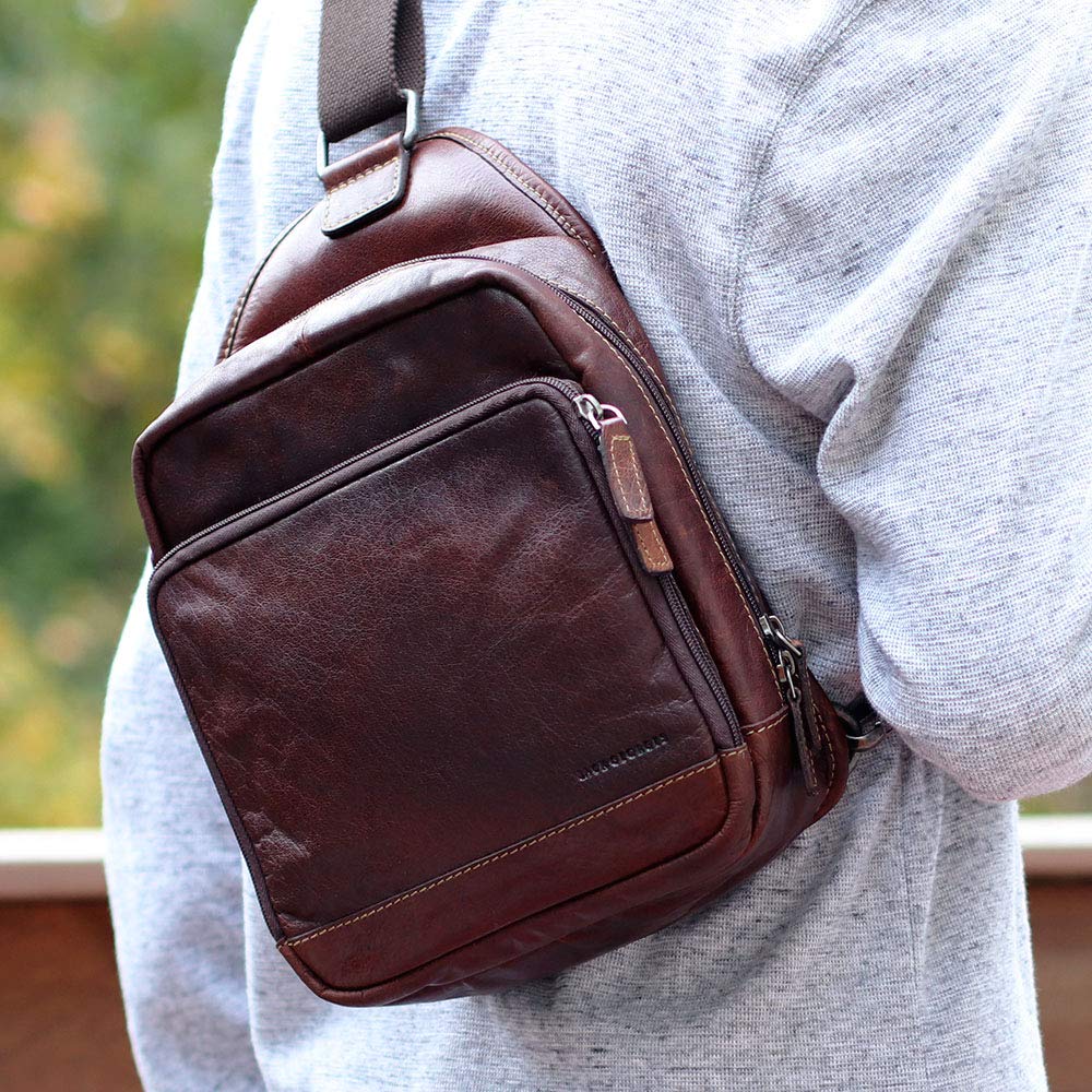 Voyager Sling Bag #7582 (Brown) - Crossbody Chest Shoulder Bag for Men & Women - Perfect for Travel, Hiking, Cycling & Everyday Use