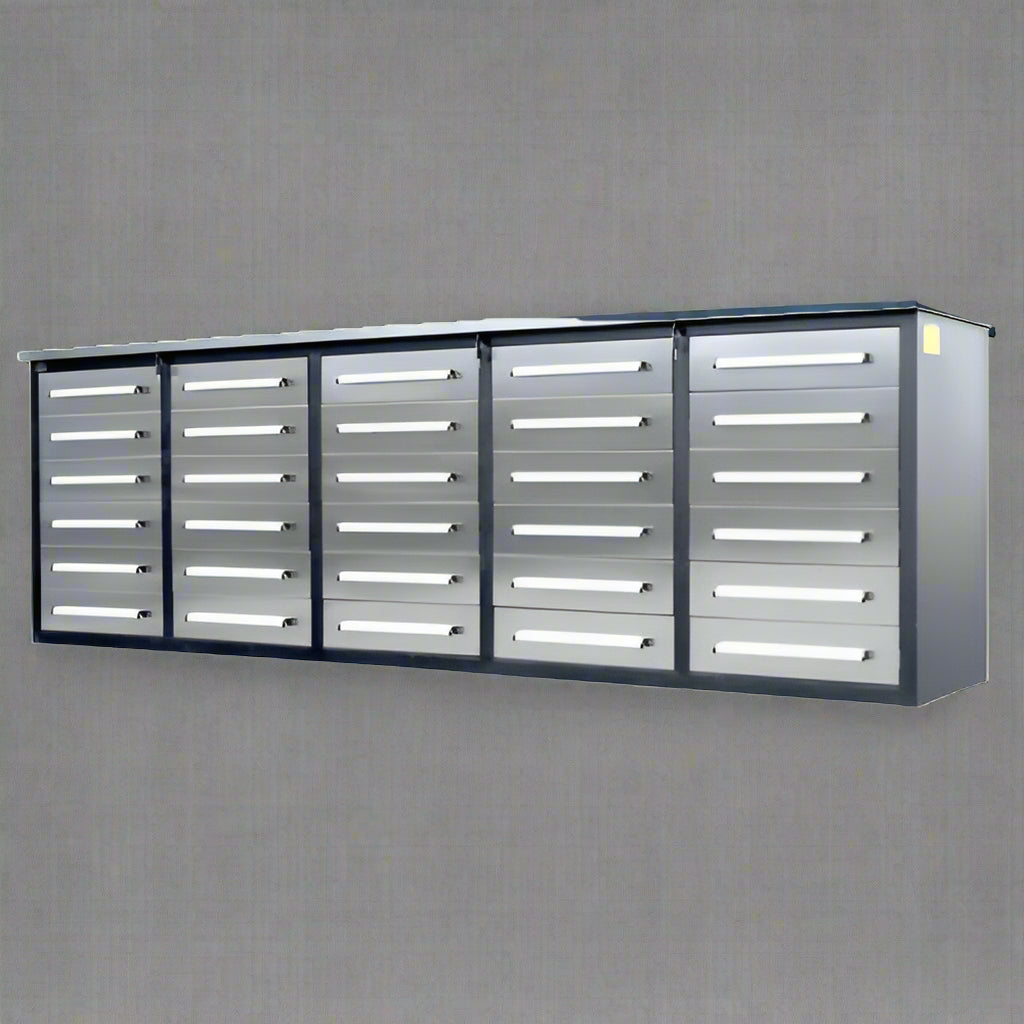 10 FT Heavy Duty Stainless Steel Workbench with 30/18 Drawers - Garage Storage Cabinet & Tool Organizer for Workshop, Auto Repair, and DIY Projects