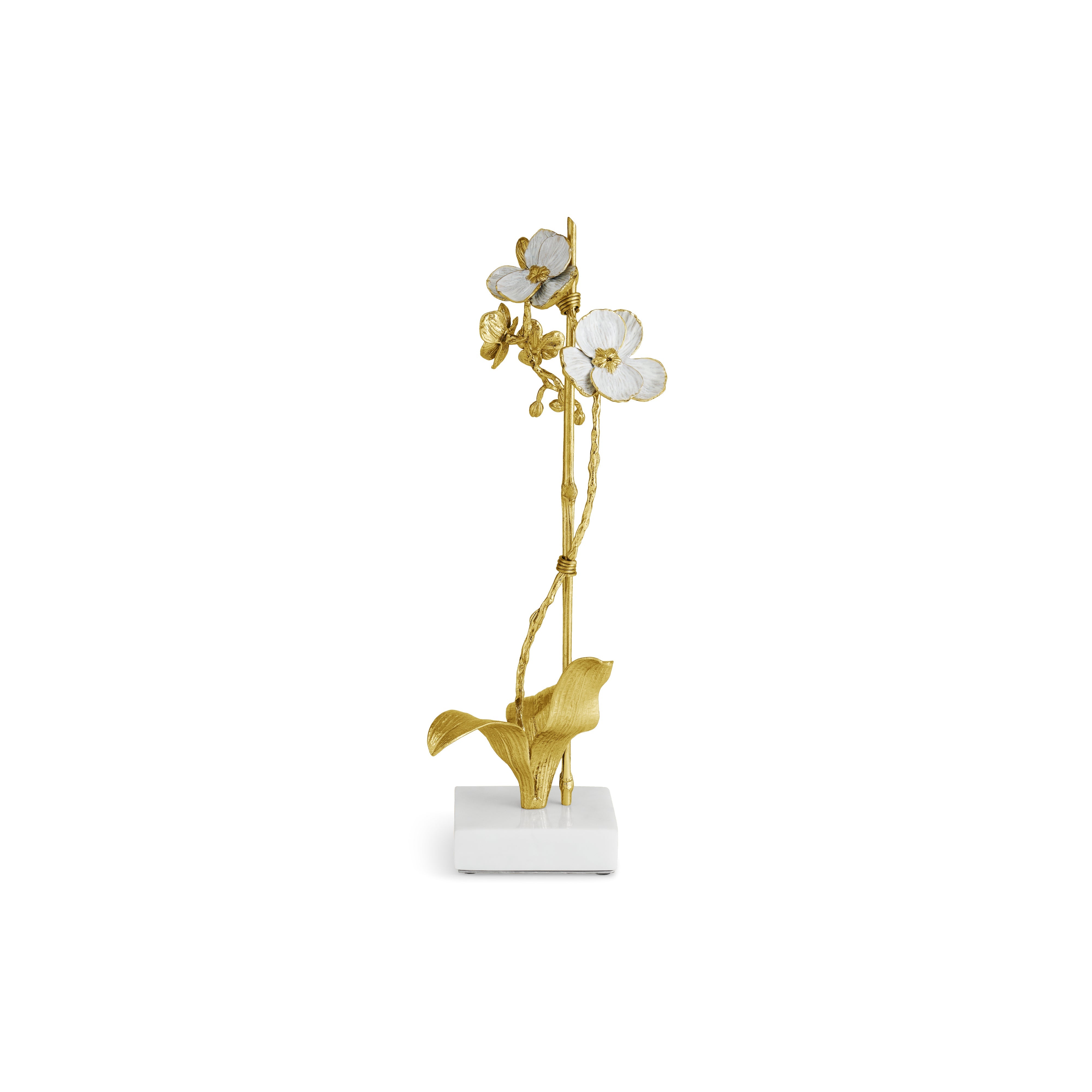 Elegant Orchid Stem Sculpture - Handcrafted Home Decor for Living Room, Office & Wedding Centerpiece