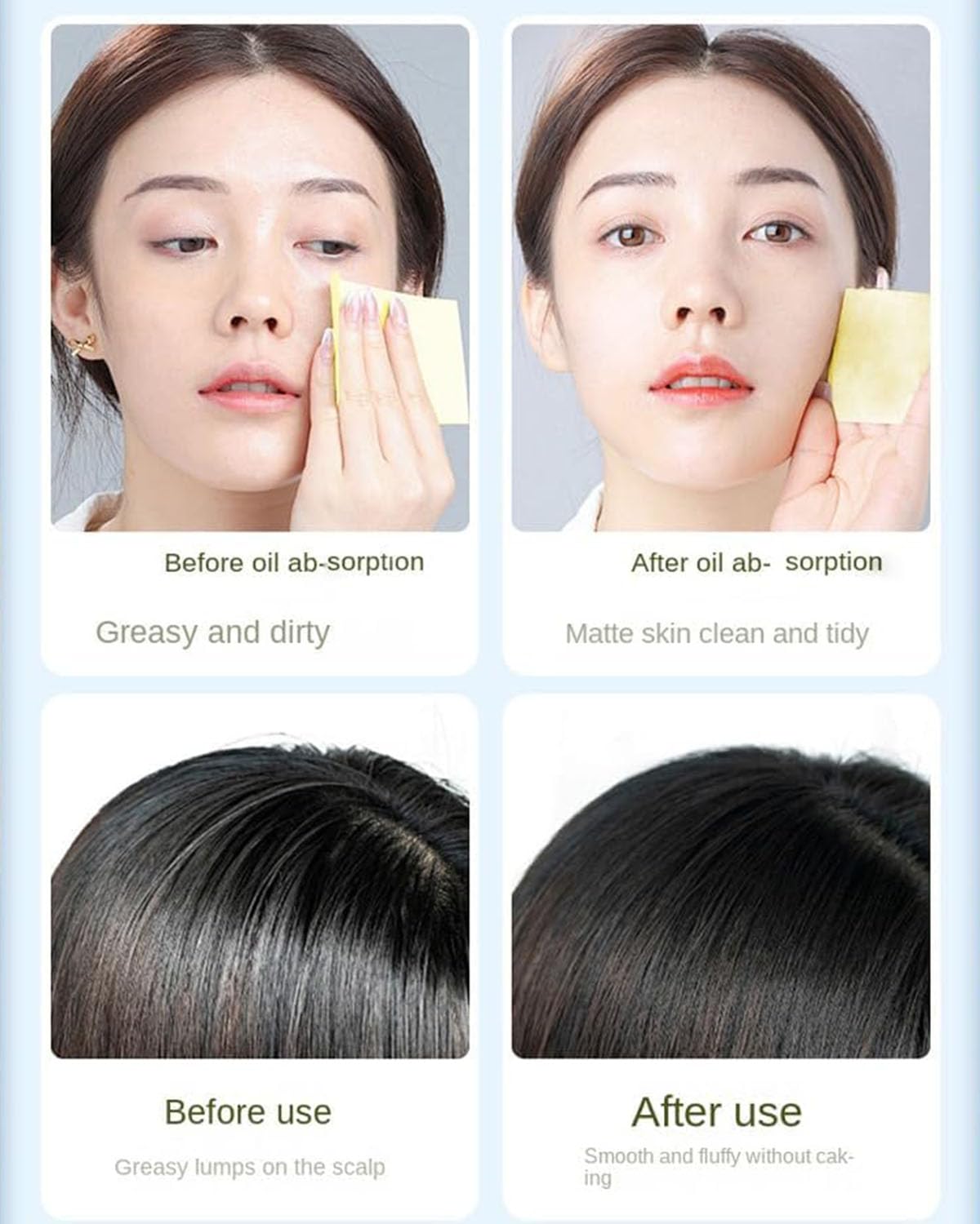 300PCS Oil Absorbing Sheets for Face - Natural Blotting Paper for Oily Skin, with Built-In Mirror & Powder Puff - Perfect for On-the-Go Shine Control at Work, Gym or Travel (Men & Women)
