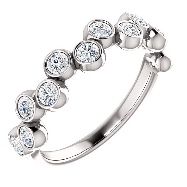 3.00mm Round Brilliant Cut VVS1 Moissanite Diamond Promise Ring for Women - Wedding Band, Engagement Ring, Bridal Jewelry - Perfect for Proposals, Anniversaries & Special Occasions