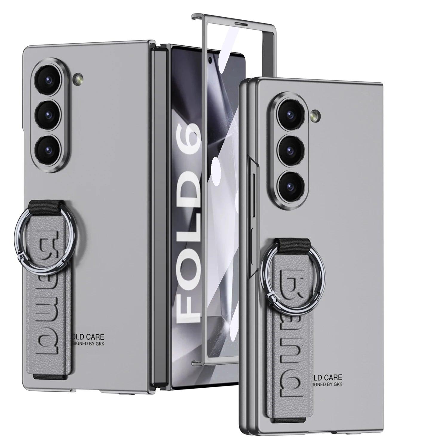 Shockproof Ring Holder Case for Samsung Galaxy Z Fold 6 - Protective Phone Cover with Kickstand for Hands-Free Viewing - Perfect for Work, Travel, and Everyday Use