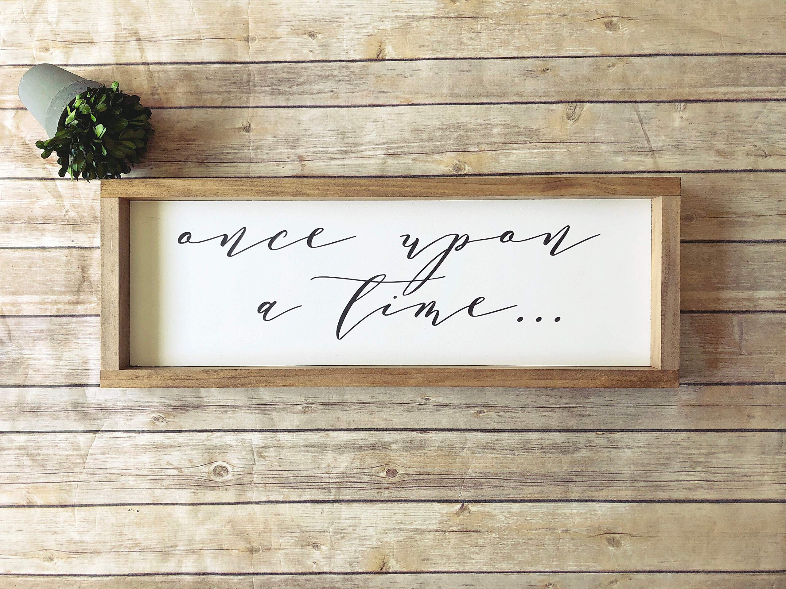 Flowershave357 Once Upon A Time Playroom Sign - Rustic Nursery Decor, Wedding Photo Prop, Farmhouse Wall Art for Kids Room & Home Decor - Perfect for Baby Showers, Gender Reveals & Nursery Themes