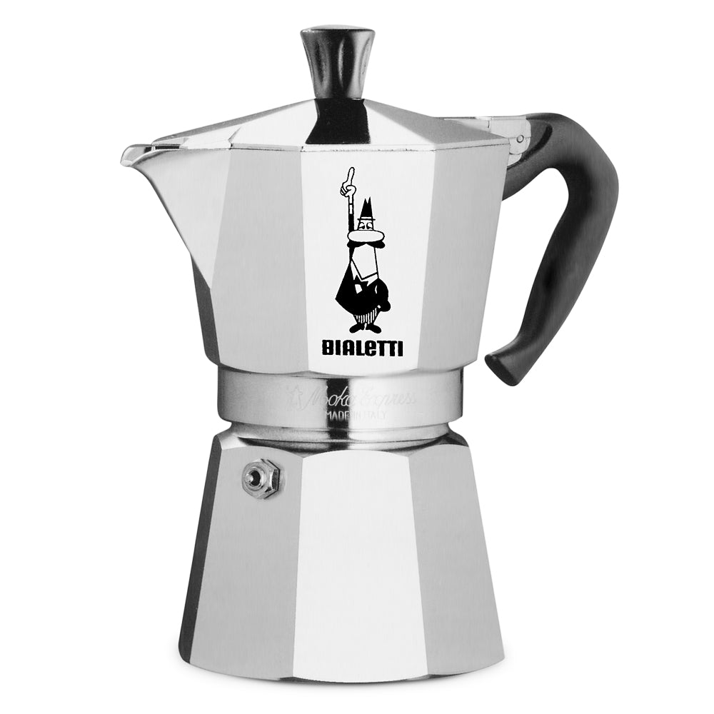 Bialetti Moka Express Stovetop Espresso Maker - 3 Cup Italian Coffee Pot for Home & Office - Perfect for Espresso, Latte & Cappuccino