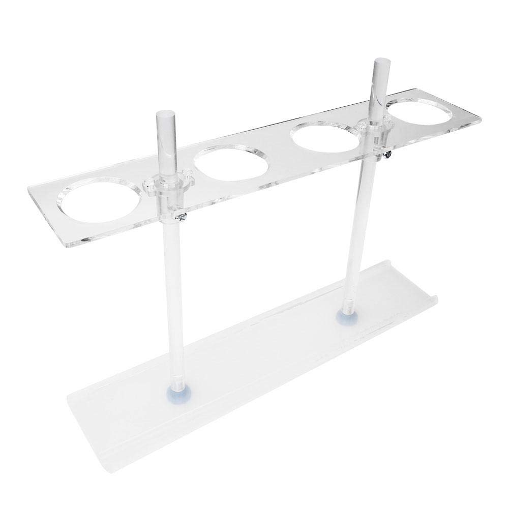 GLOGLOW Adjustable 4-Hole Glass Funnel Stand - Laboratory Test Tube Rack & Funnel Holder for Organic Chemistry Experiments - Perfect for Lab Fixing, Distillation, and Liquid Transfer Applications