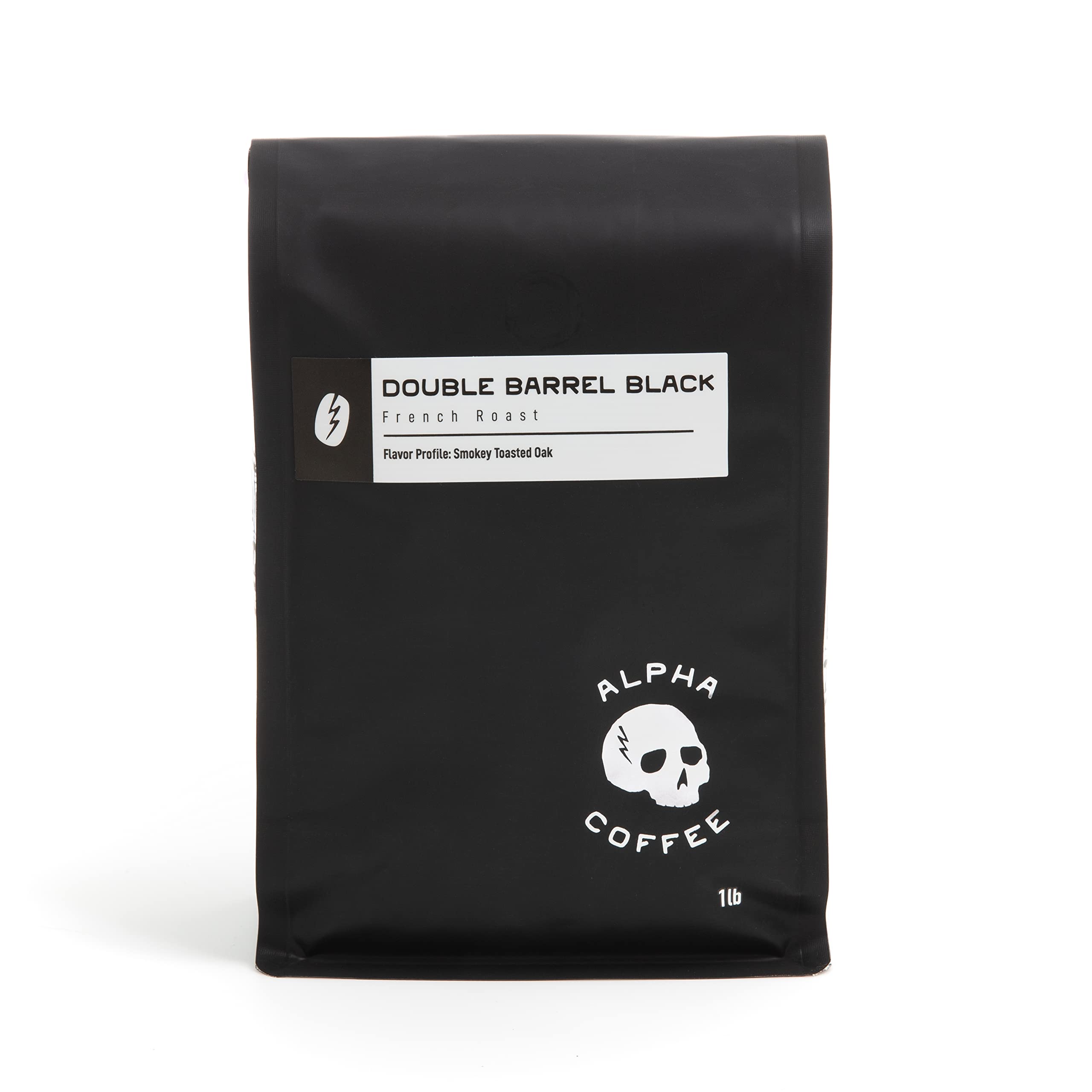 Alpha Coffee – Double Barrel Black - 16 oz. Premium Gourmet Craft Dark/French Roast Coffee | Veteran Owned - Specialty Small Batch Roasted Coffee | Pack of 2 | Drip Grind | Perfect for Home Brewing, Office Use & Gifts