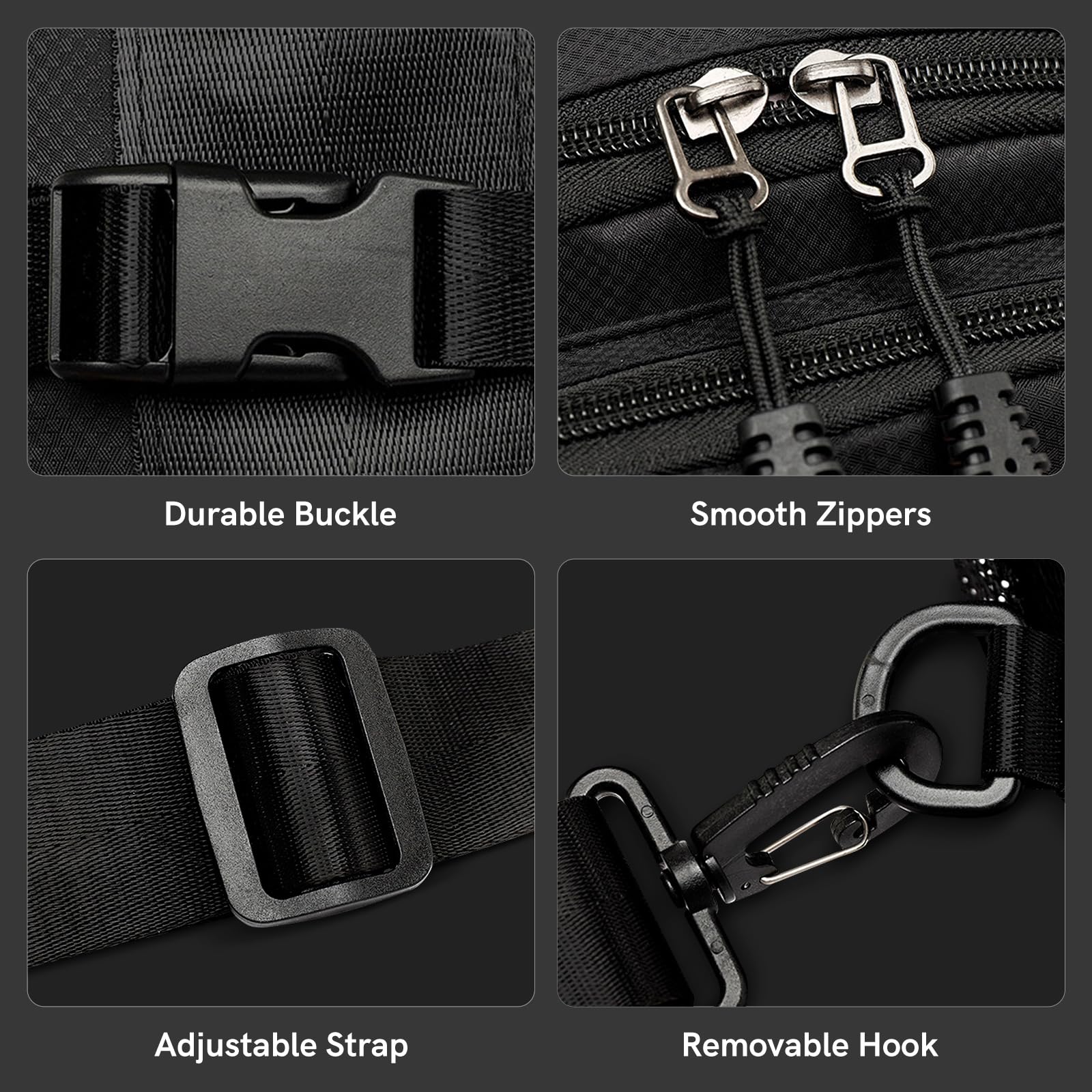 VGOAL Tactical Crossbody Sling Backpack - Small Chest Bag for Hiking, Cycling, Travel & Outdoor Activities - Lightweight Daypack for Men & Women (Black) - Perfect for Daily Commute, Gym, Camping & Adventure Trips