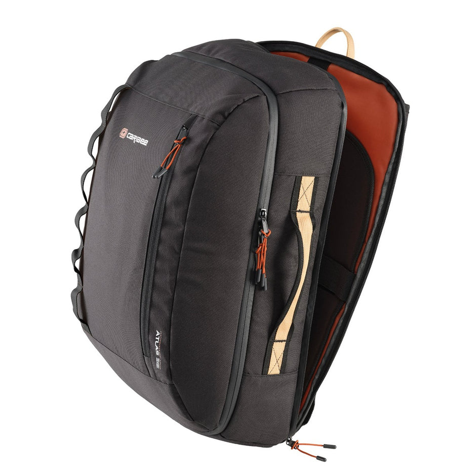 Caribee Atlas RPET 38L Overnight Backpack - Lightweight Travel Backpack for Men & Women, Water-Resistant Hiking Daypack - Perfect for Camping, Commuting & Outdoor Adventures (Black)