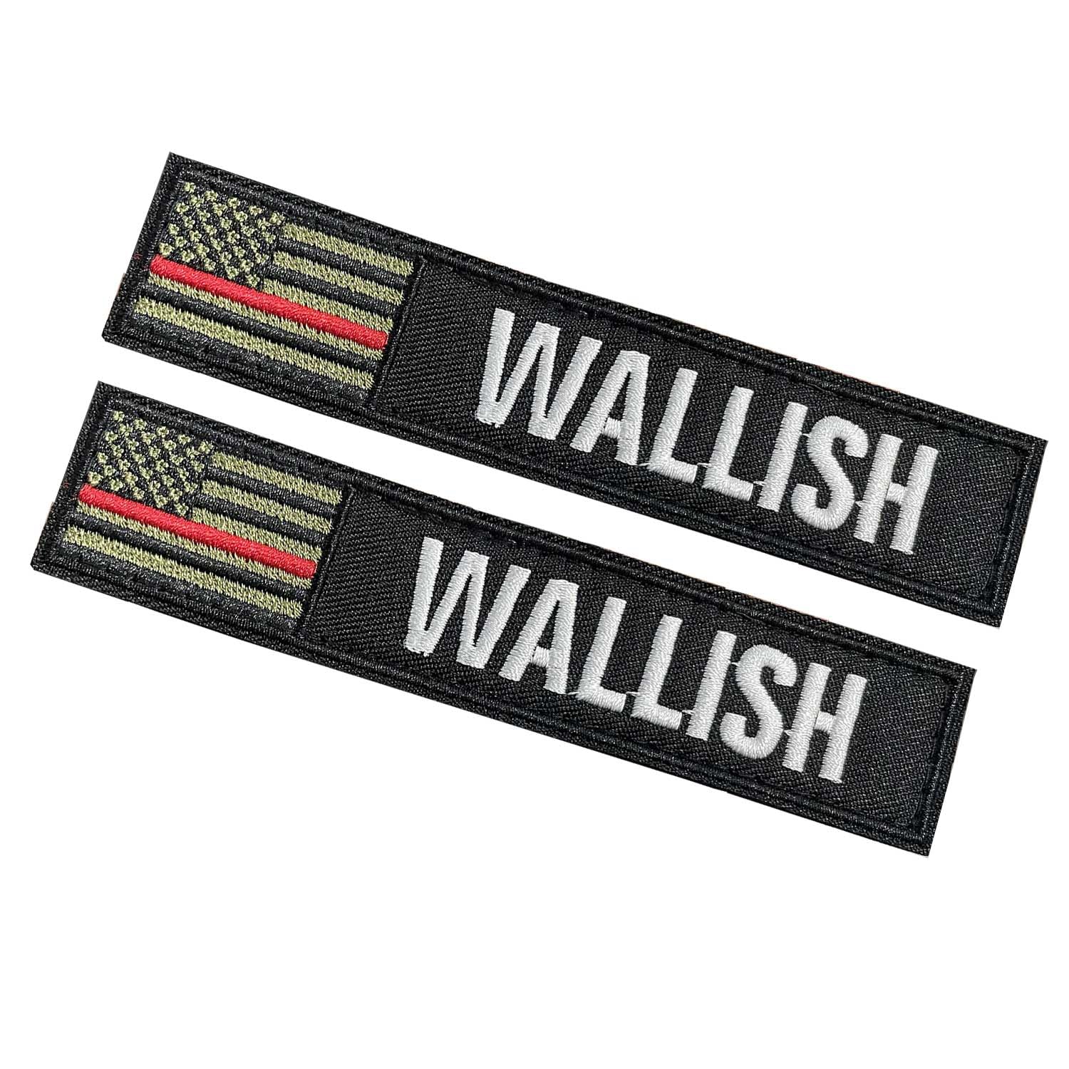 Customized Name Patch 2pcs - American Flag Personalized Embroidered Tactical Tape for Bags, Uniforms & Jackets | Military Hook & Iron On Patches | Perfect for Military, Police & Outdoor Gear Identification
