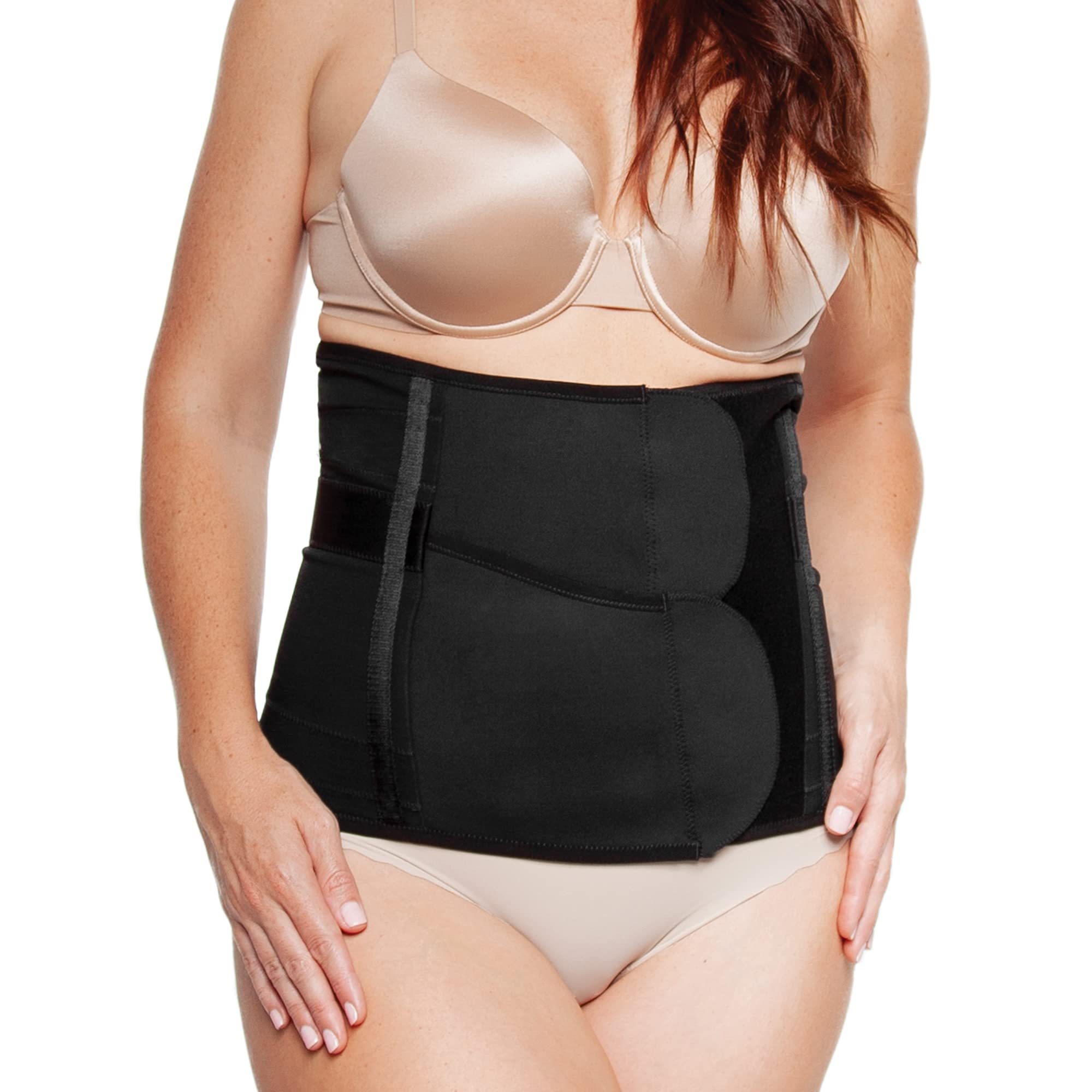 Belly Bandit Luxe Postpartum Belly Wrap - 5-Level Adjustable Compression Support for Post Pregnancy Recovery - Black XS - Essential for C-Section Recovery & Postpartum Comfort (Ideal for Daily Wear & Postpartum Exercise)