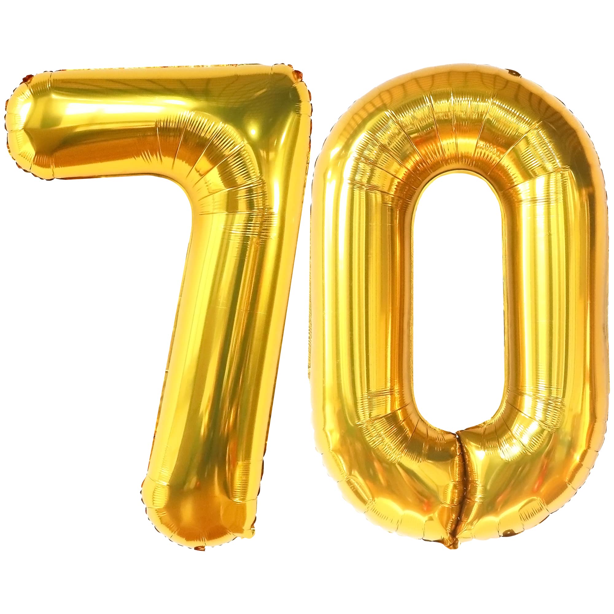 KatchOn Giant Gold 70 Balloon Numbers - 40 Inch | 70th Birthday Party Decorations, Anniversary & Milestone Celebration Supplies | Large Foil Balloons for Birthday Backdrop, Photo Booth, Graduation & Retirement Parties