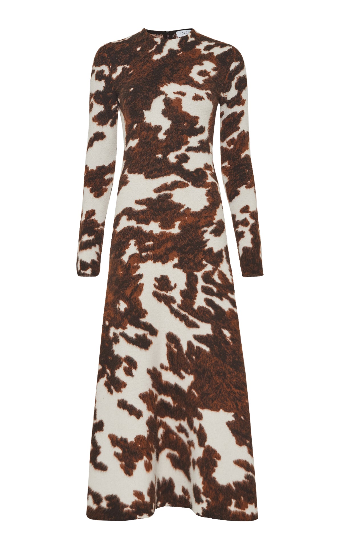 Atticus Ivory Cognac Multi Cashmere Dress - Elegant & Soft Women's Cashmere Dress for Fall & Winter, Perfect for Office, Parties & Special Occasions
