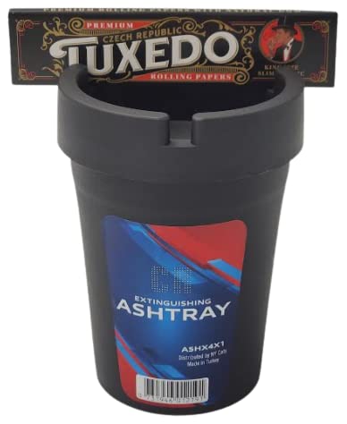 Premium CR Extinguishing Ashtray & Tuxedo King Size Rolling Papers – Perfect for Smoking Enthusiasts, Outdoor Camping, and Social Gatherings