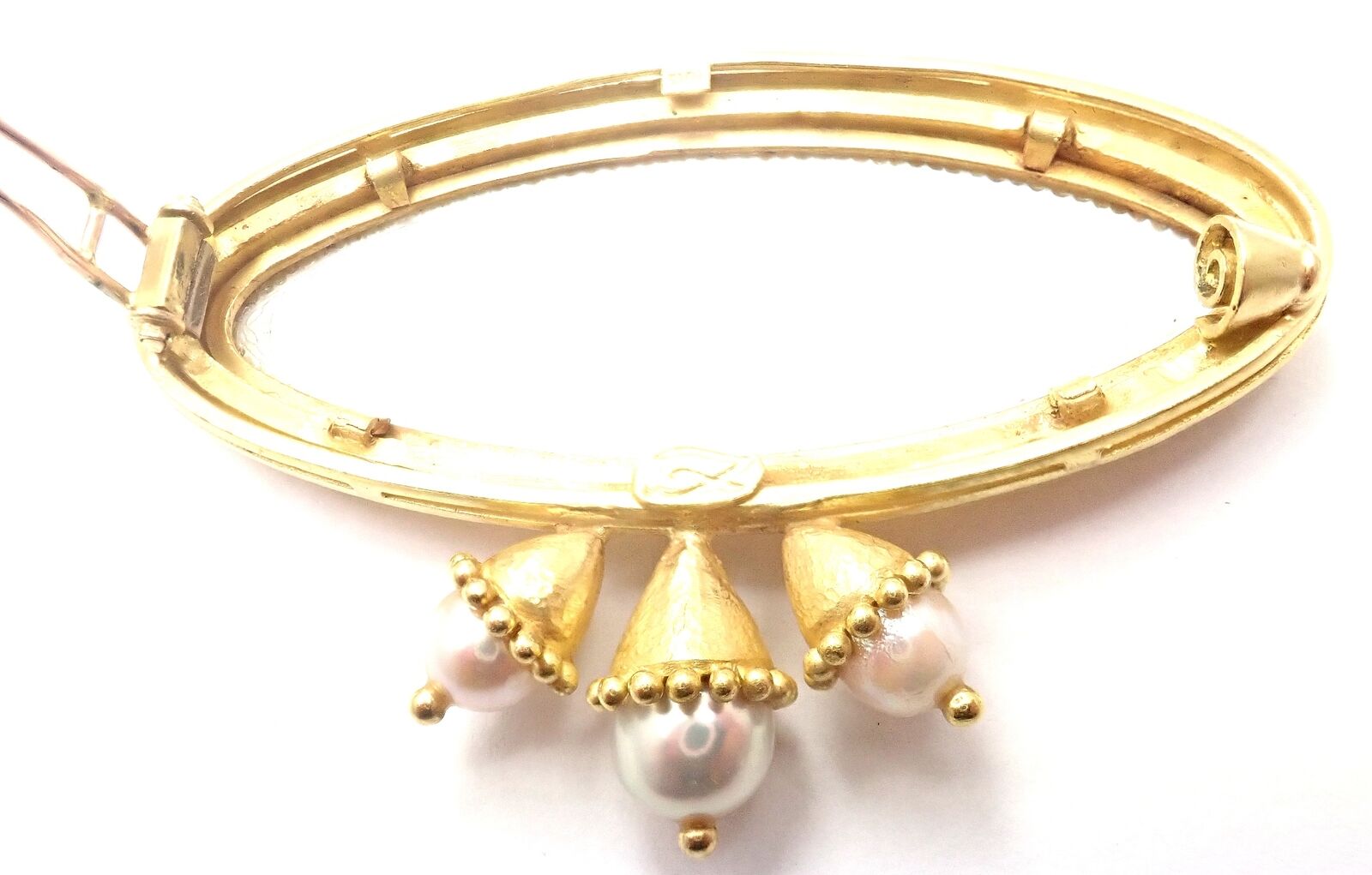 Authentic Elizabeth Locke 18k Yellow Gold Pearl Mother of Pearl Brooch Pin - Elegant Jewelry for Women, Perfect for Weddings, Parties & Special Occasions