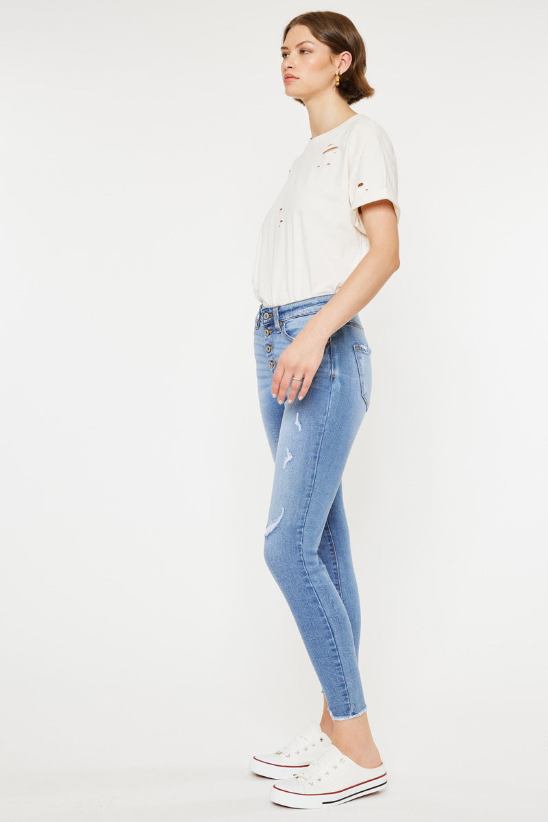 Cecilia High Rise Ankle Skinny Jeans for Women - Slim Fit Stretch Denim Pants - Perfect for Casual Outfits, Date Nights & Office Wear