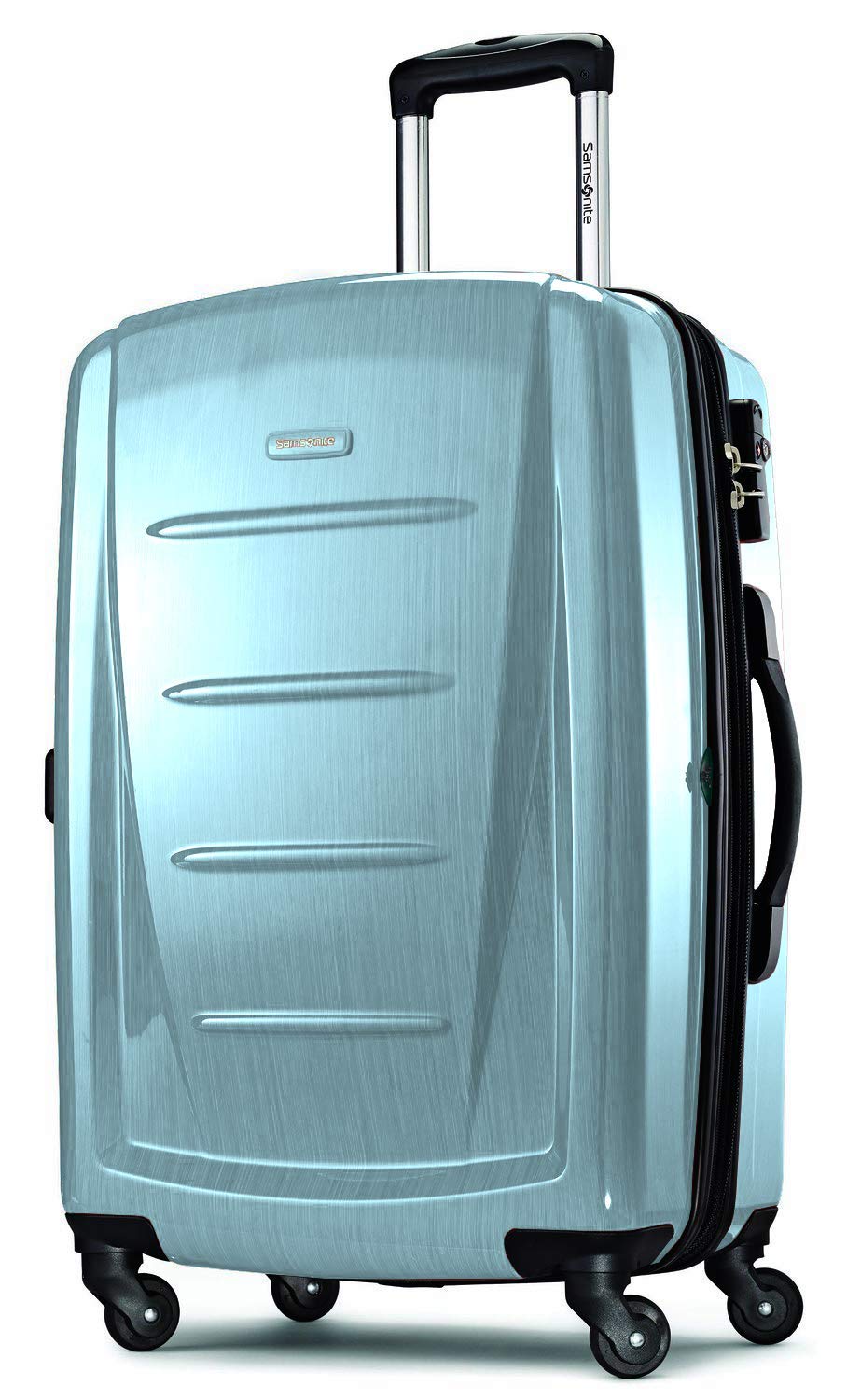 Samsonite Winfield 2 Hardside Expandable Luggage with 360° Spinner Wheels - 28-Inch Checked Large Suitcase in Ice Blue | Perfect for International Travel & Business Trips
