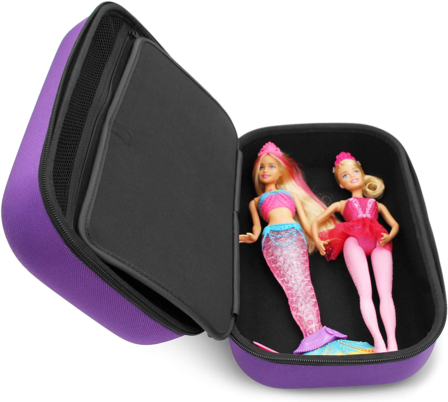 CASEMATIX Travel Doll Case for Barbie Dolls - Holds Up to 3 Dolls with Accessories, Toy Organizer Storage for Clothes & Shoes | Perfect for Travel, Playdates & Birthday Gifts