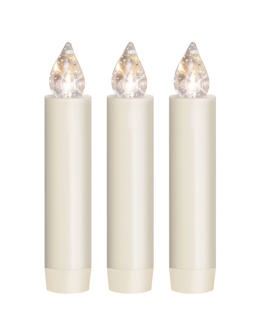 LUMIX Classic MINI S Superlight LED Candle Set - 3 Flameless Candles with Batteries Included for Home Decor, Wedding, and Romantic Ambiance