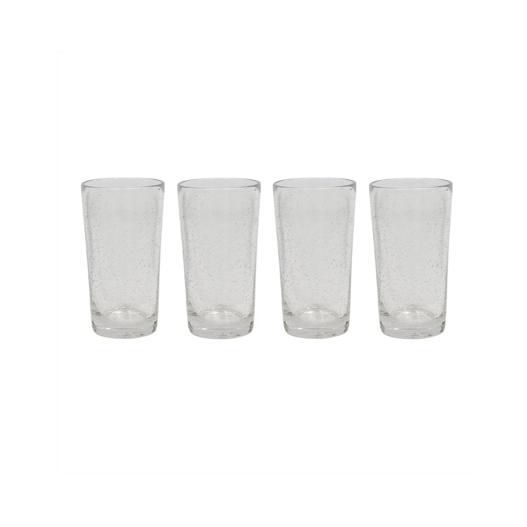 OYOY Kuki Highball Glass Set of 4 - Clear Drinking Glasses for Cocktails, Iced Tea & Juice - Perfect for Home Bar, Parties & Gifts