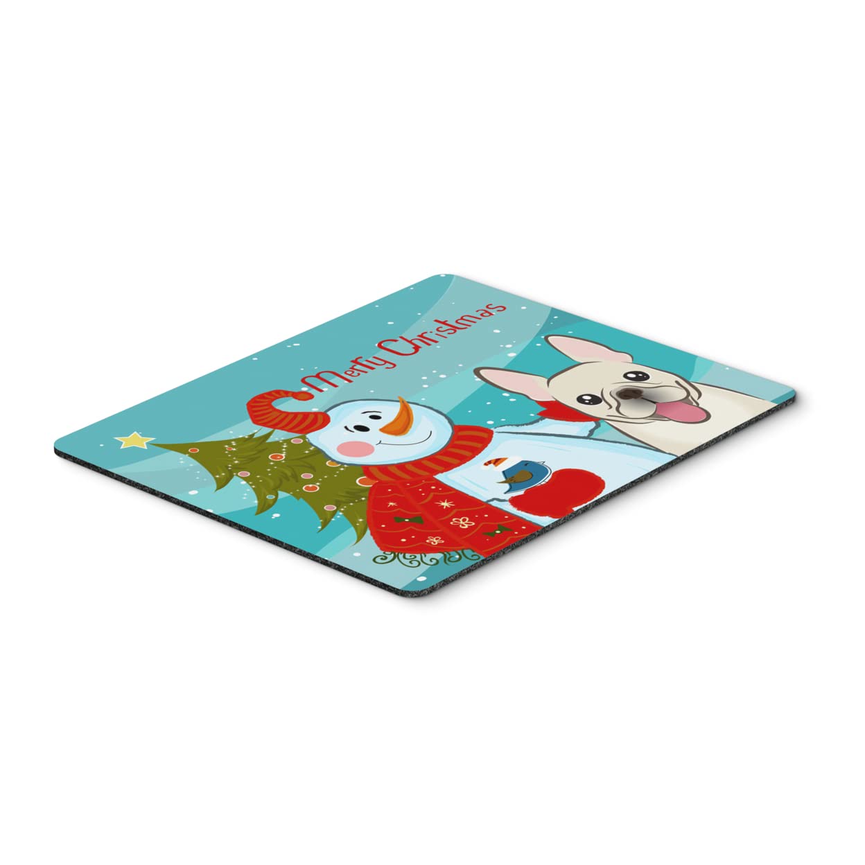 Snowman with French Bulldog Mouse Pad - Large Washable Non-Slip Desk Mat for Computer, Laptop & Gaming | Perfect for Home Office, Work & Study | Cute Winter-Themed Mousepad for PC Users