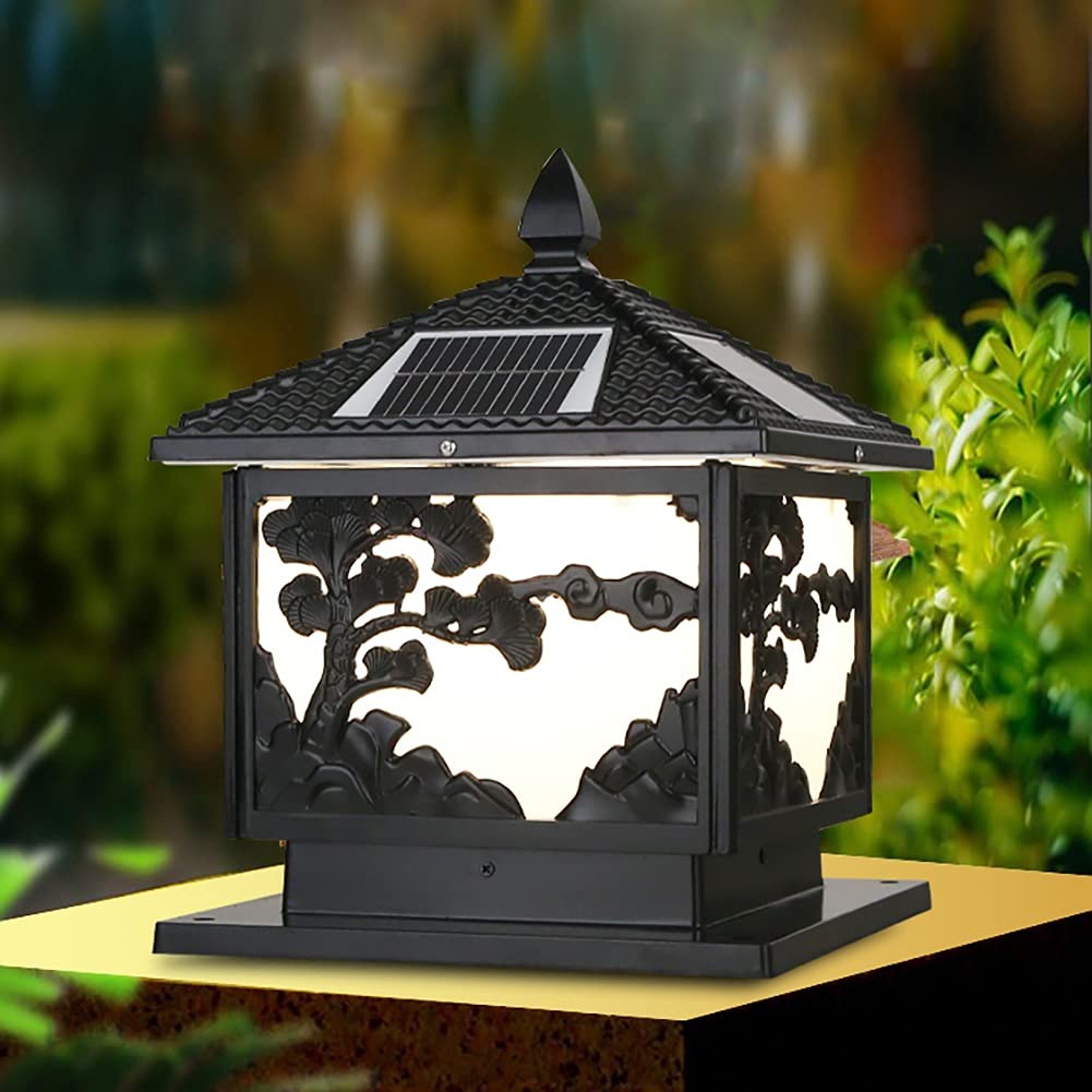 Solar Powered Outdoor Post Lights - Waterproof LED Garden Fence Pillar Lights for Patio, Yard & Driveway | Durable Solar Column Headlight for Wooden Posts & Decorative Landscape Lighting