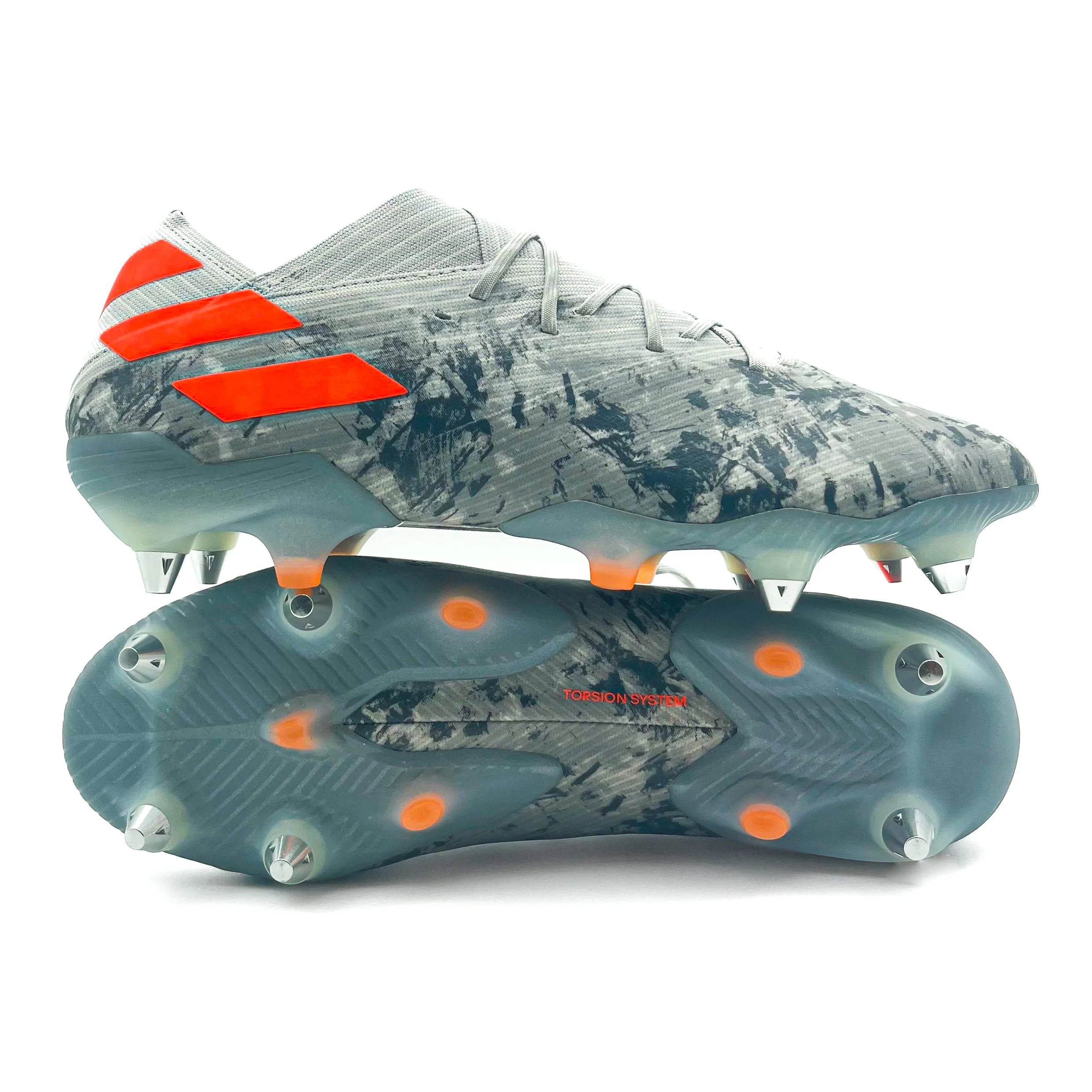 Adidas Nemeziz 19.1 SG Firm Ground Soccer Cleats - Grey Solar Orange | Lightweight & Agile for Competitive Matches & Training