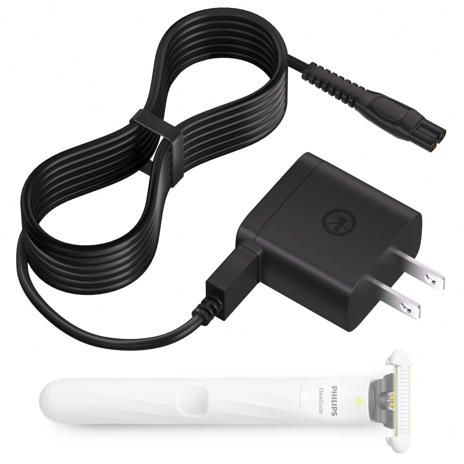 Original Philips OneBlade QP1924/70 Replacement Charger - Compatible with Philips Norelco OneBlade QP2724, QP2834, QP2824, S3341, MG5910, MG7910, 2400, 2600, 3600 & MG9510 Electric Shavers - 5V USB Adapter for Men's Grooming (Includes Cleaning Brush) - Perfect for Travel, Home & Gym Use