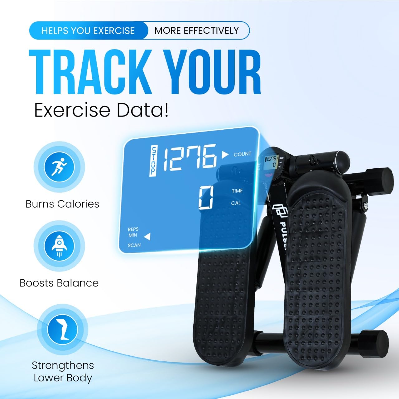 Best Mini Stepper with Resistance Bands for Home Workouts - Compact Stair Stepper Exercise Machine for Cardio & Toning | Perfect for Small Spaces, Office & Apartment Fitness