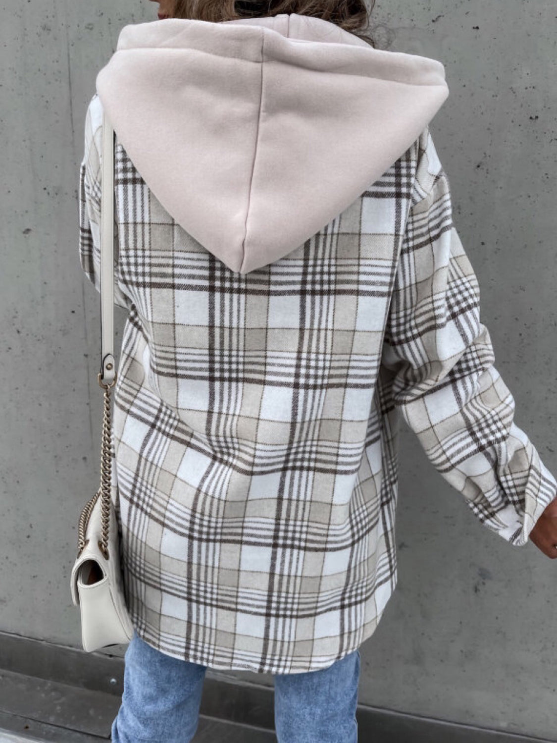 Stylish Plaid Button-Up Jacket with Detachable Hood - Perfect for Outdoor Adventures & Casual Wear