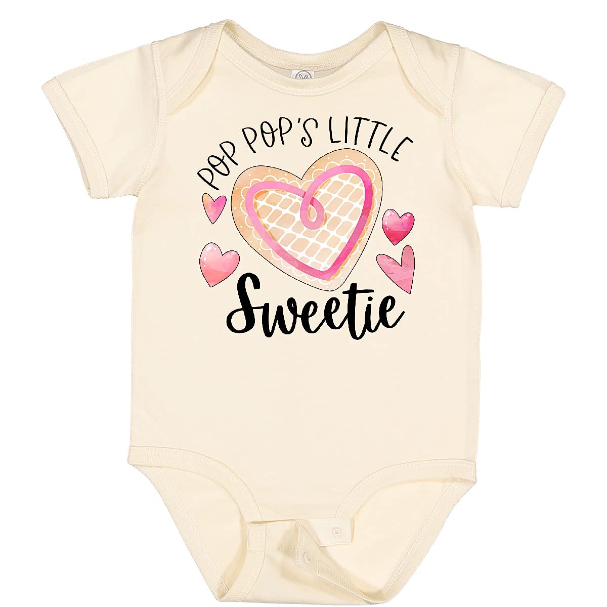 Inktastic Pop Pop's Little Sweetie Pink Heart Cookie Baby Bodysuit - Cute Outfit for Newborns, Infants & Toddlers - Perfect for Family Photos, Birthday Parties & Special Occasions