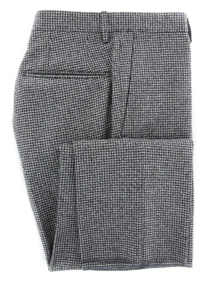 Incotex Dark Gray Micro-Houndstooth Slim Fit Dress Pants for Men - Business Casual & Office Wear | Premium Wool Trousers for Work & Formal Occasions