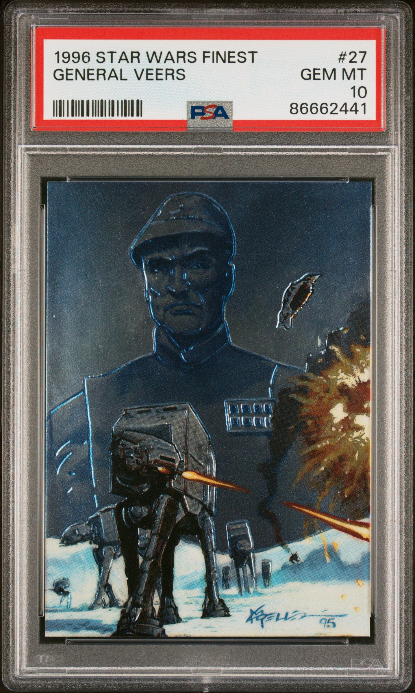 1996 STAR WARS FINEST GENERAL VEERS #27 PSA 10 Graded Trading Card - Rare Collectible for Display & Investment | Perfect for Star Wars Fans & Card Collectors