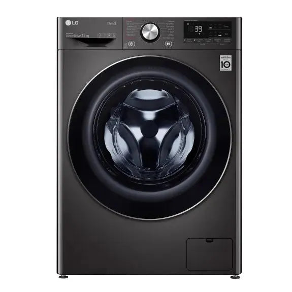LG 12kg Front Load Washing Machine - Energy Efficient, Quiet Operation, Black | Perfect for Small Apartments & Laundry Rooms