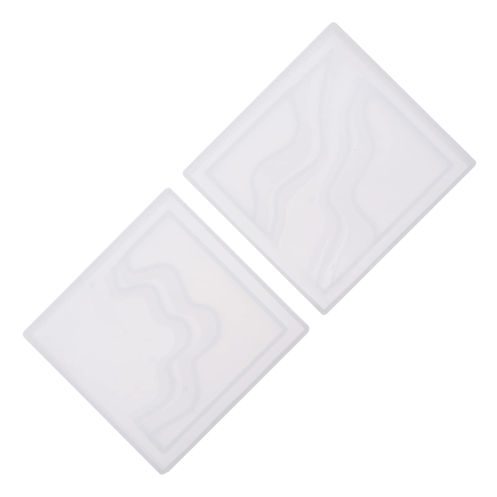 EXCEART 2Pcs Square Ocean Coaster Molds - DIY Resin Casting Molds for Epoxy Coasters, Beach Theme Silicone Molds for Resin Art & Home Decor - Perfect for Crafting Unique Drink Holders, Wedding Favors, and Coastal Style Home Accessories