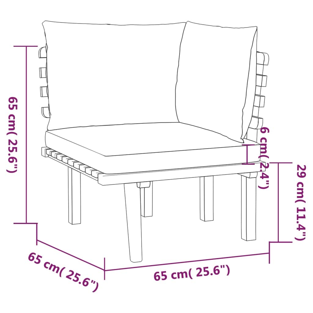 vidaXL Solid Acacia Wood Patio Lounge Set with Cushions - Rustic Outdoor Furniture for Patio, Terrace, Garden - Durable & Weather-Resistant - Perfect for Relaxing, Entertaining & Outdoor Dining