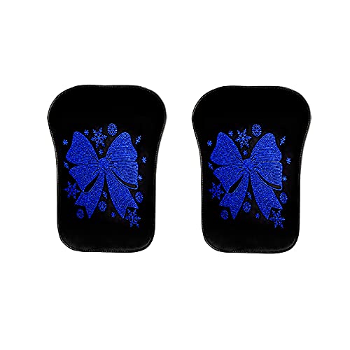 **2-Piece Rhinestone Diamond Bow Car Seat Covers - Universal Fit for Cars, SUVs & Trucks - Soft Plush Pomelo Litchi Pitaya Design - Bling Auto Interior Protection (Blue) - Perfect for Daily Commute, Road Trips & Luxury Car Upgrades**