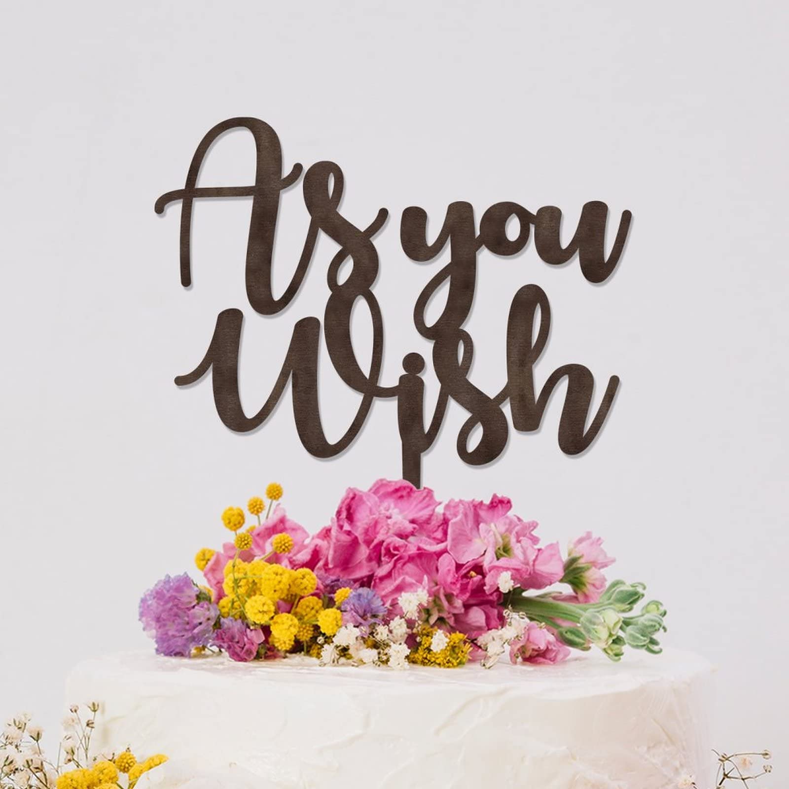 Personalized Mr & Mrs Wedding Cake Toppers - Wooden Engagement Cake Decorations with Love Quotes - Perfect for Wedding, Anniversary, and Bridal Shower Cakes