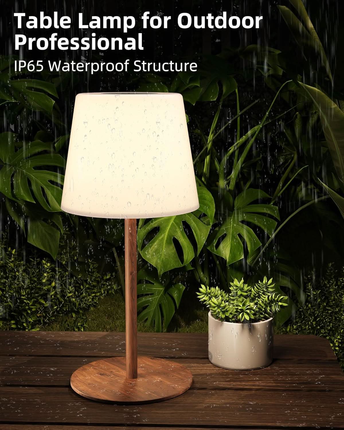 EZVALO Waterproof Outdoor Battery Operated Cordless Table Lamp - Perfect for Patio, Garden, Camping & Emergency Lighting
