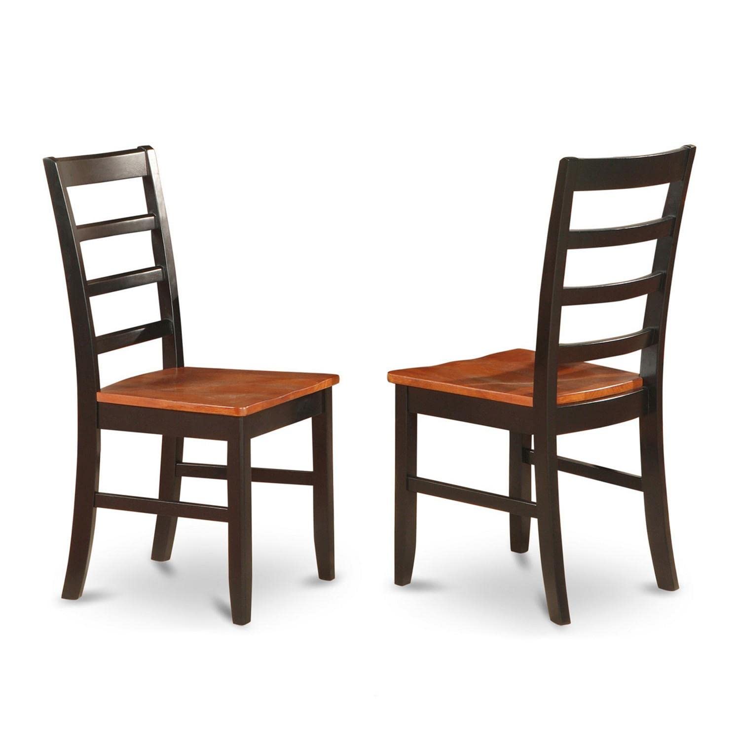 East West Furniture 3-Piece Dinette Set for Small Spaces - Round Drop Leaf Dining Table & 2 Chairs, 42x42 Inch, Black & Cherry - Perfect for Apartments, Breakfast Nooks & Cozy Dining Areas