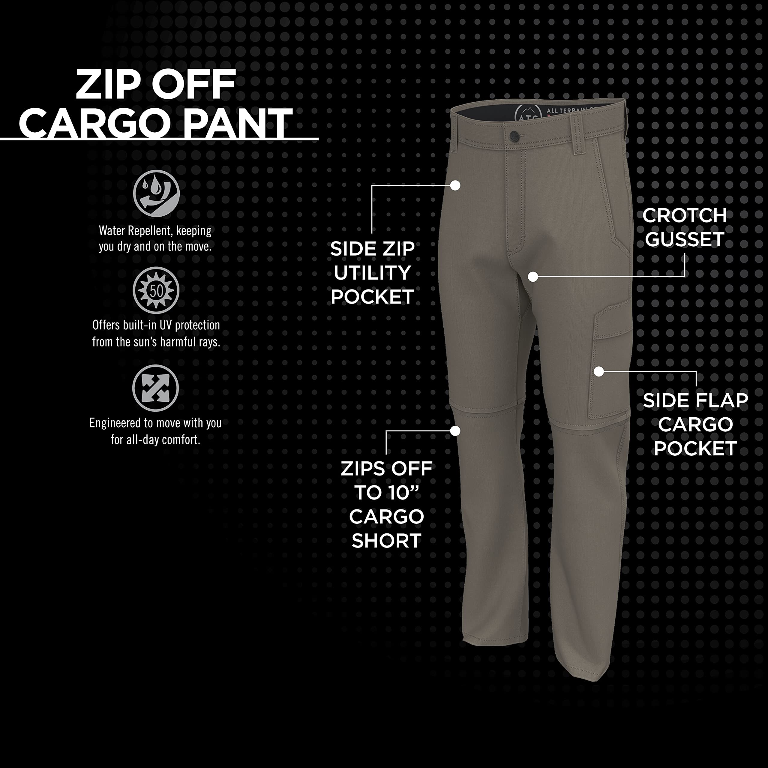 ATG by Wrangler Men's Zip-Off Convertible Cargo Pants - Quick-Dry Hiking & Outdoor Adventure Pants for Camping, Travel & Work