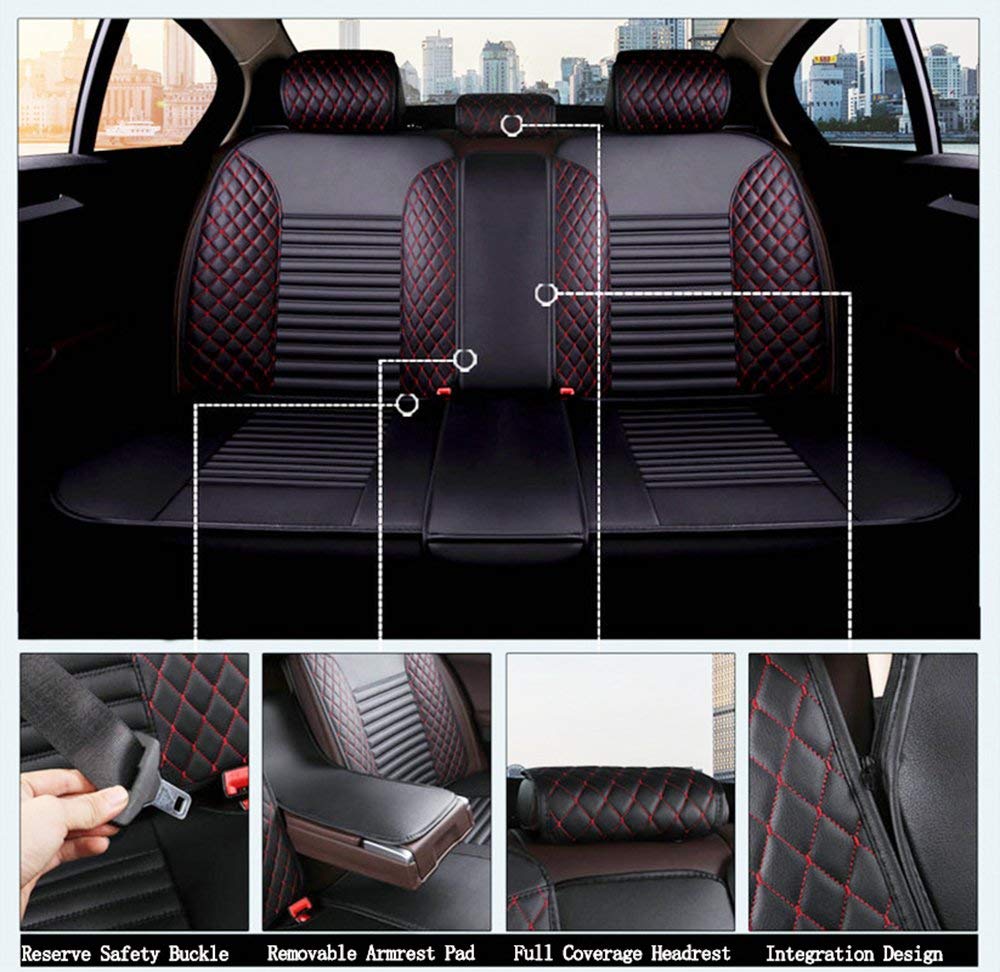 Premium Leatherette Car Seat Covers with Airbag Compatibility - Coffee Brown | Universal Fit for Cars, Trucks & SUVs | Comfort & Protection for Daily Commute, Road Trips & Family Travel