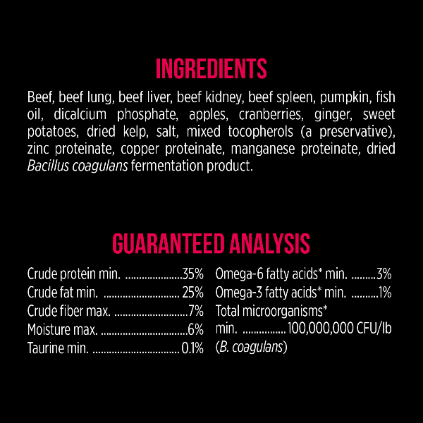 Nutrience SubZero Freeze-Dried Raw Beef & Pumpkin Dog Food - High Protein Grain-Free Recipe for Small & Large Dogs - Perfect for Training Treats, Meal Toppers & Outdoor Adventures