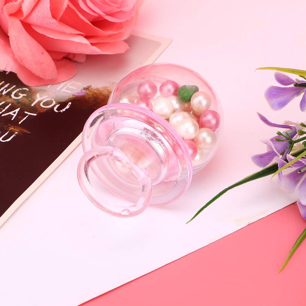 12pcs Pink Plastic Candy Bottles with Nipple Shape - Clear Candy Storage Boxes for Wedding Favors, Party Decorations & Candy Gifts - Perfect for Baby Showers, Birthday Parties & Candy Buffets