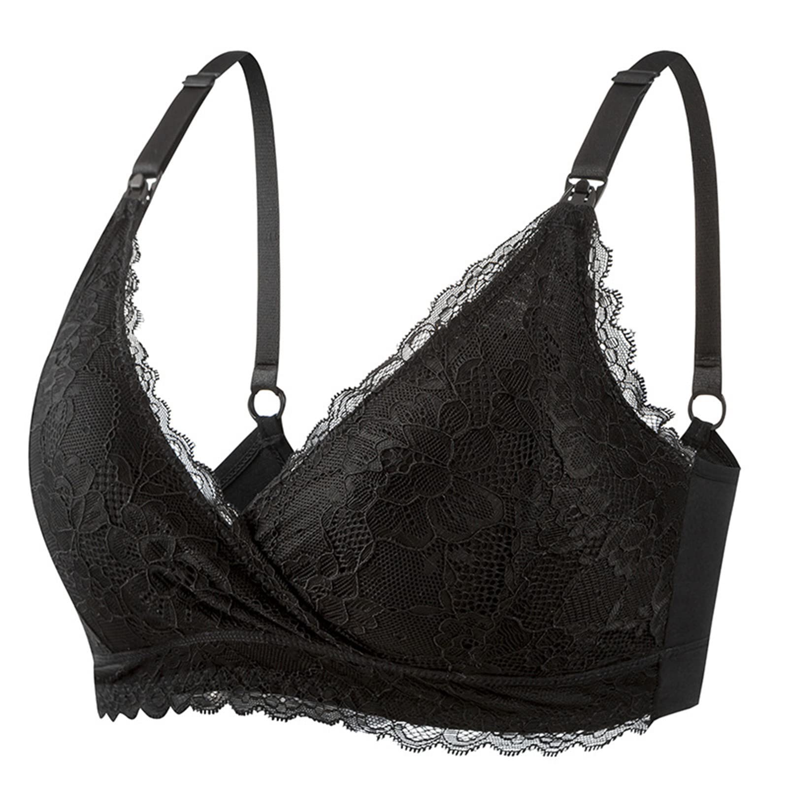 Wirefree Nursing Bra for Women - Soft Lace Maternity Bralette with Padding for Comfortable Breastfeeding | Perfect for Daily Wear, Lounging & Postpartum Care