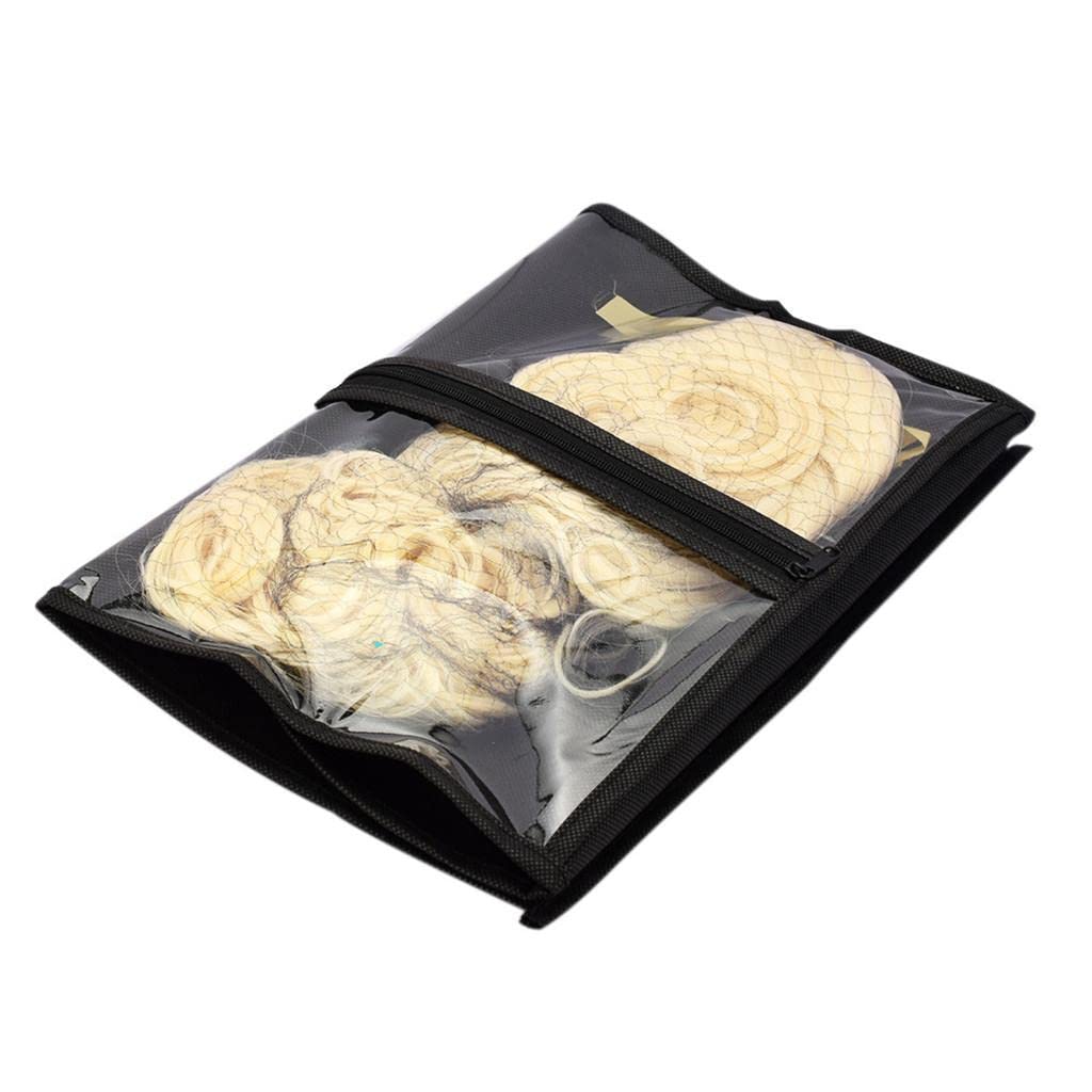 10-Piece Portable Dustproof Hair Extension Wig Stand Storage Case with Hanger - Carrier Bag Holder & Protector Pouch for Salon, Travel & Home Organization