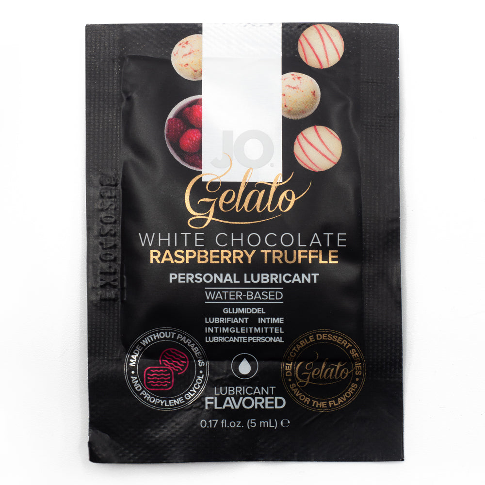 JO Gelato White Chocolate Raspberry Truffle Flavored Lubricant - Silky Smooth Sensual Massage Oil for Couples & Intimate Moments